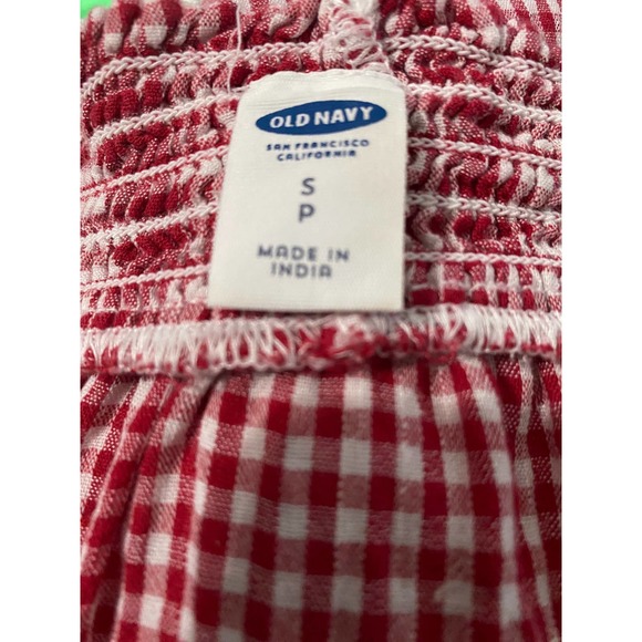 Old Navy Red Gingham Off The Shoulder Dress Womens Size Small Petite - Picture 5 of 6